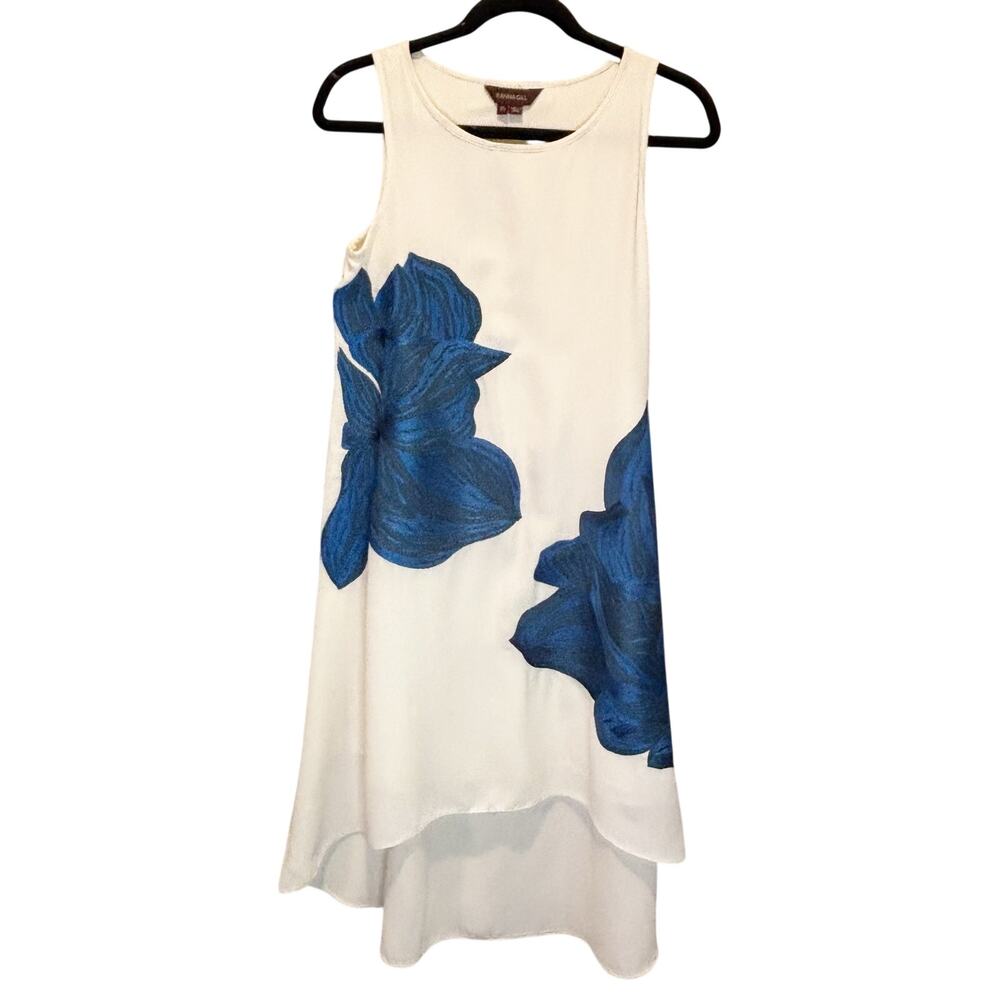 Blue Floral High-Low Sleeveless Dress - Women
